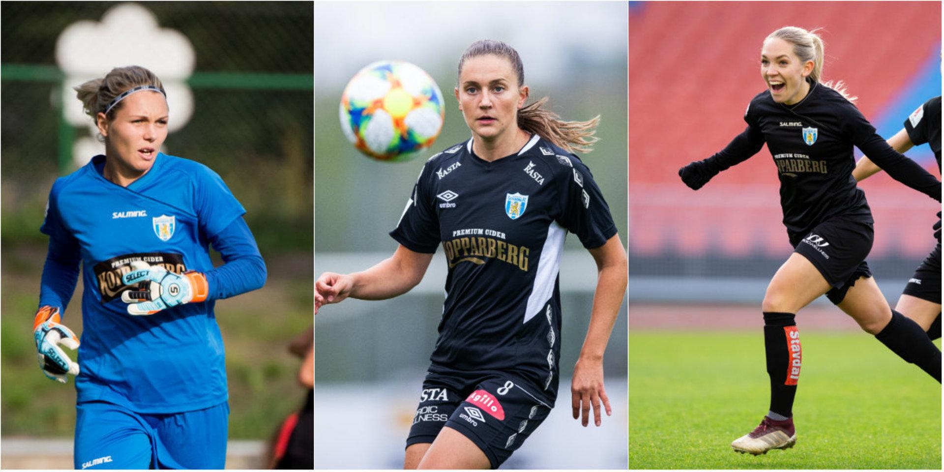 Jennifer Falk kan bli årets målvakt och Vilde Böe Risa och Elin Rubensson kan bli årets mittfältare.