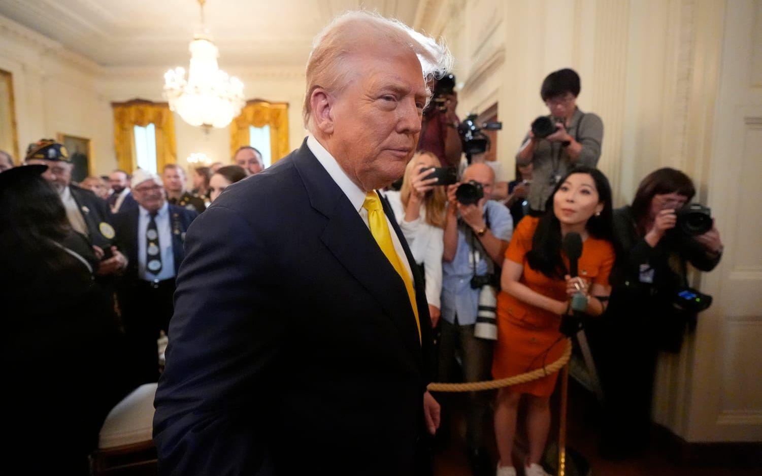 Donald Trump i Vita huset på torsdagen.