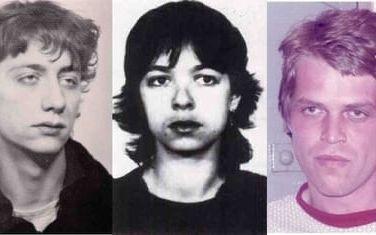Daniela Klette (mitten) kunde gripas i Berlin med hjälp av tips från tyska motsvarigheten till Efterlyst. På bilden också Burkhard Garweg och Ernst-Volker Staub. Arkivbild