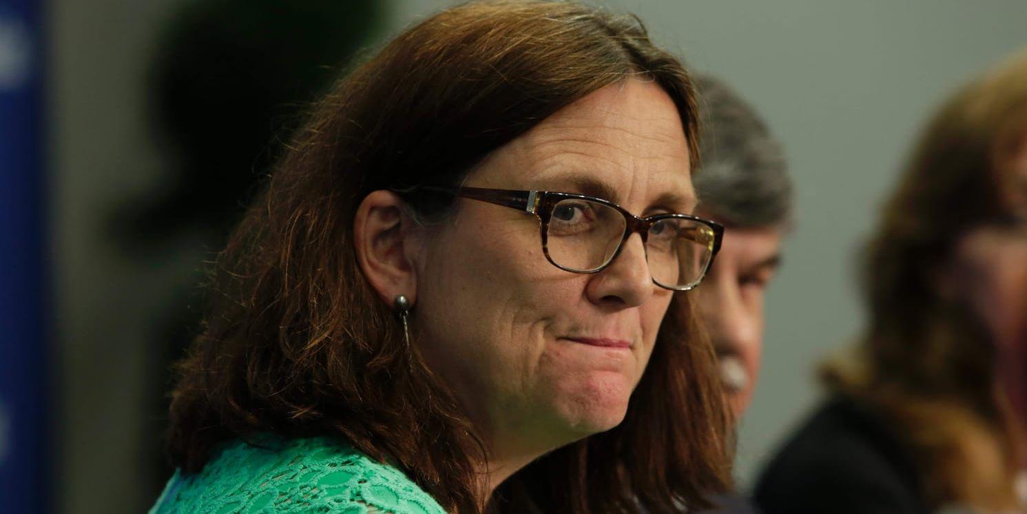Handelskommissionär Cecilia Malmström har ansvar för frihandelsförhandlingarna med USA.