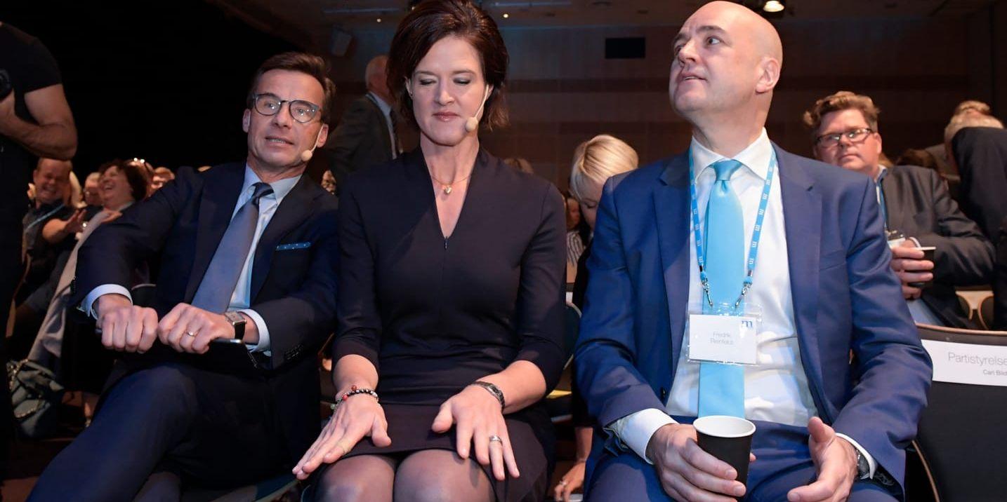 Ulf Kristersson, Anna Kinberg Batra och Fredrik Reinfeldt. Arkivbild från 2017.