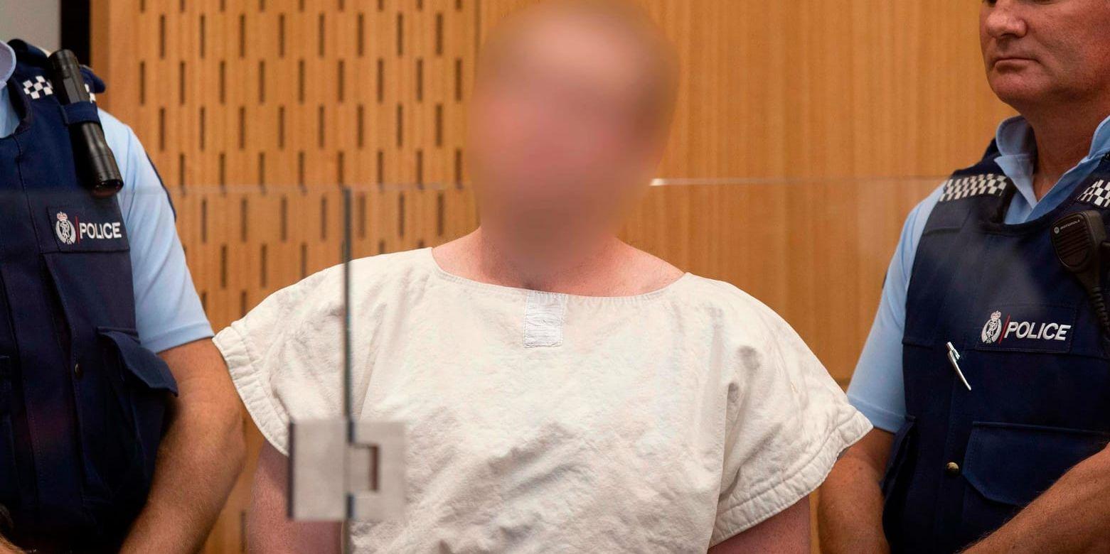 28-årige Brenton Tarrant, som misstänks för terrordådet i Nya Zeeland, framträdde i domstol på lördagsförmiddagen lokal tid.