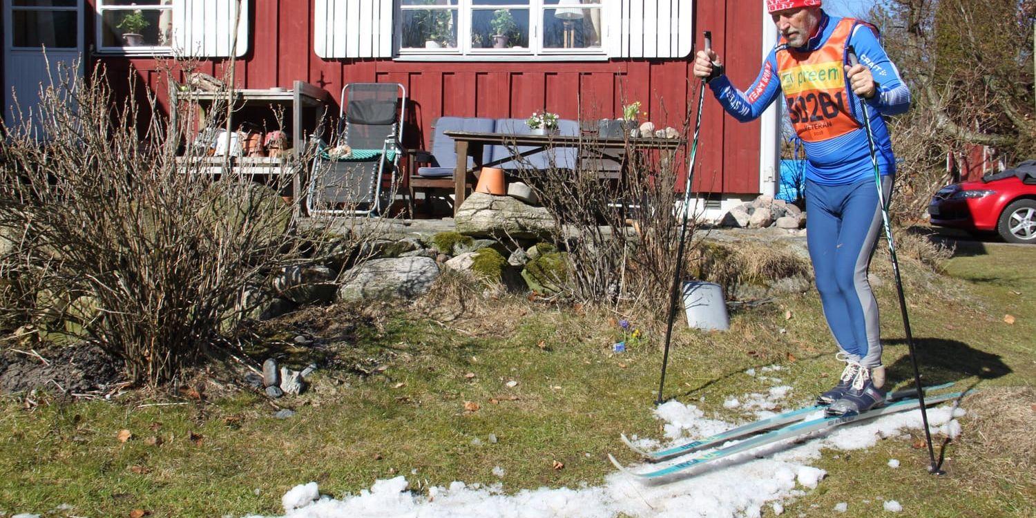 I fredags gick sista träningspasset på skidor för Tommy Bengtsson i Torred innan våren obevekligen segrade över snön. Bild: Camilla Moestedt