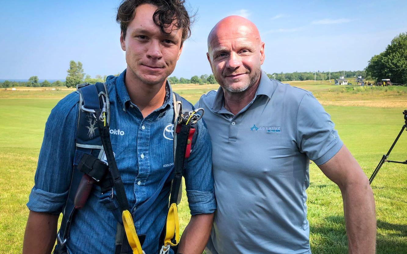 Nils van der Poel med sin manager Bo Johansson. Arkivbild.