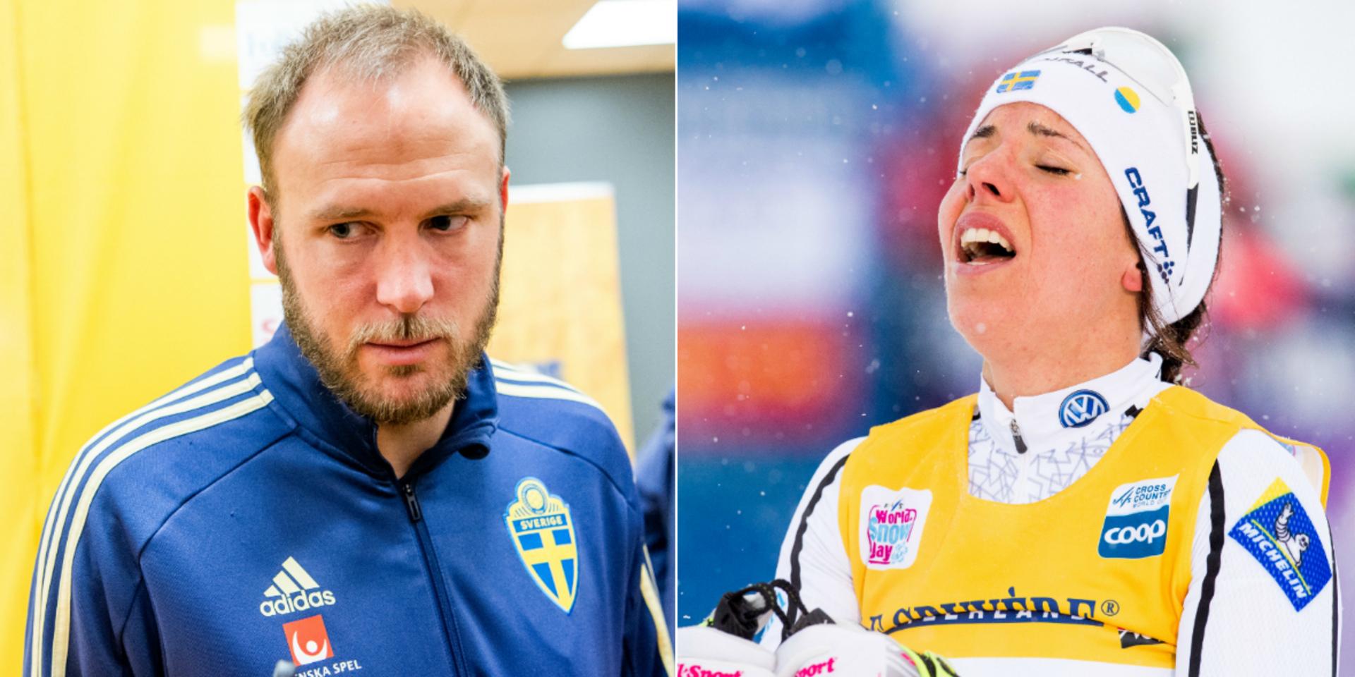 Herrlandslagets lagkapten Andreas Granqvist och längdstjärnan Charlotte Kalla. (Bilden är ett kollage.)