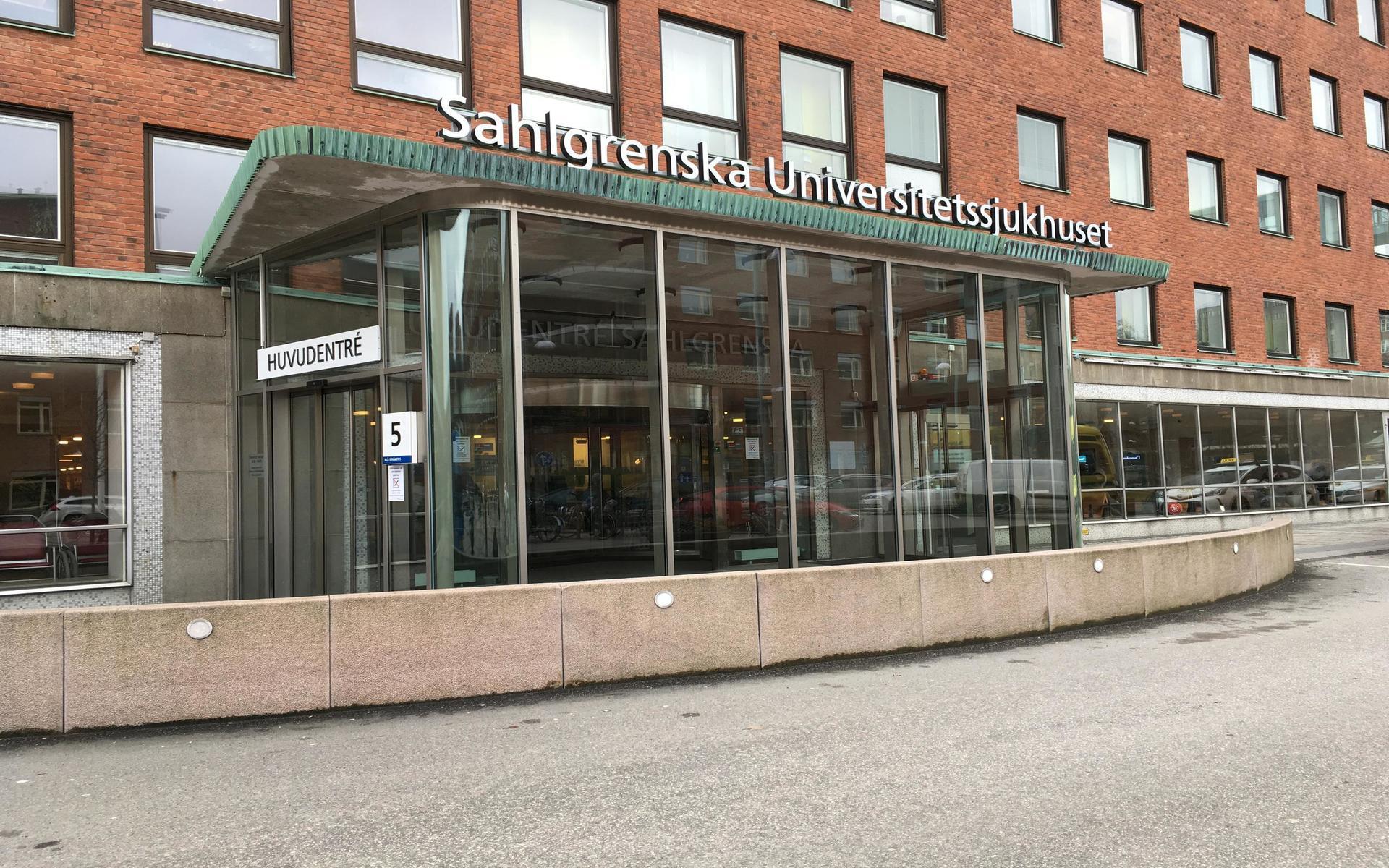 Entrén till Sahlgrenska Universitetssjukhuset i Göteborg.