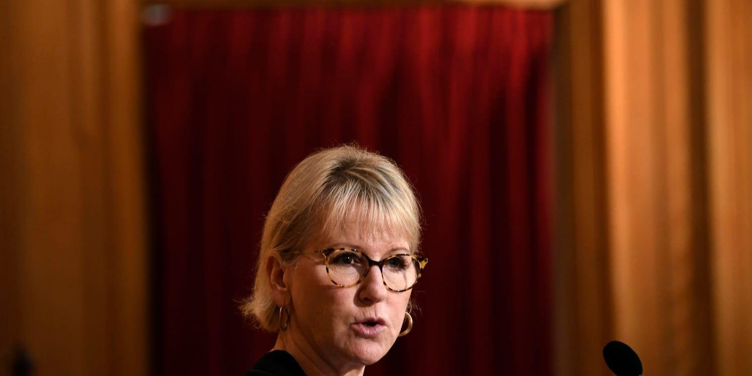 Utrikesminister Margot Wallström (S). Arkivbild.