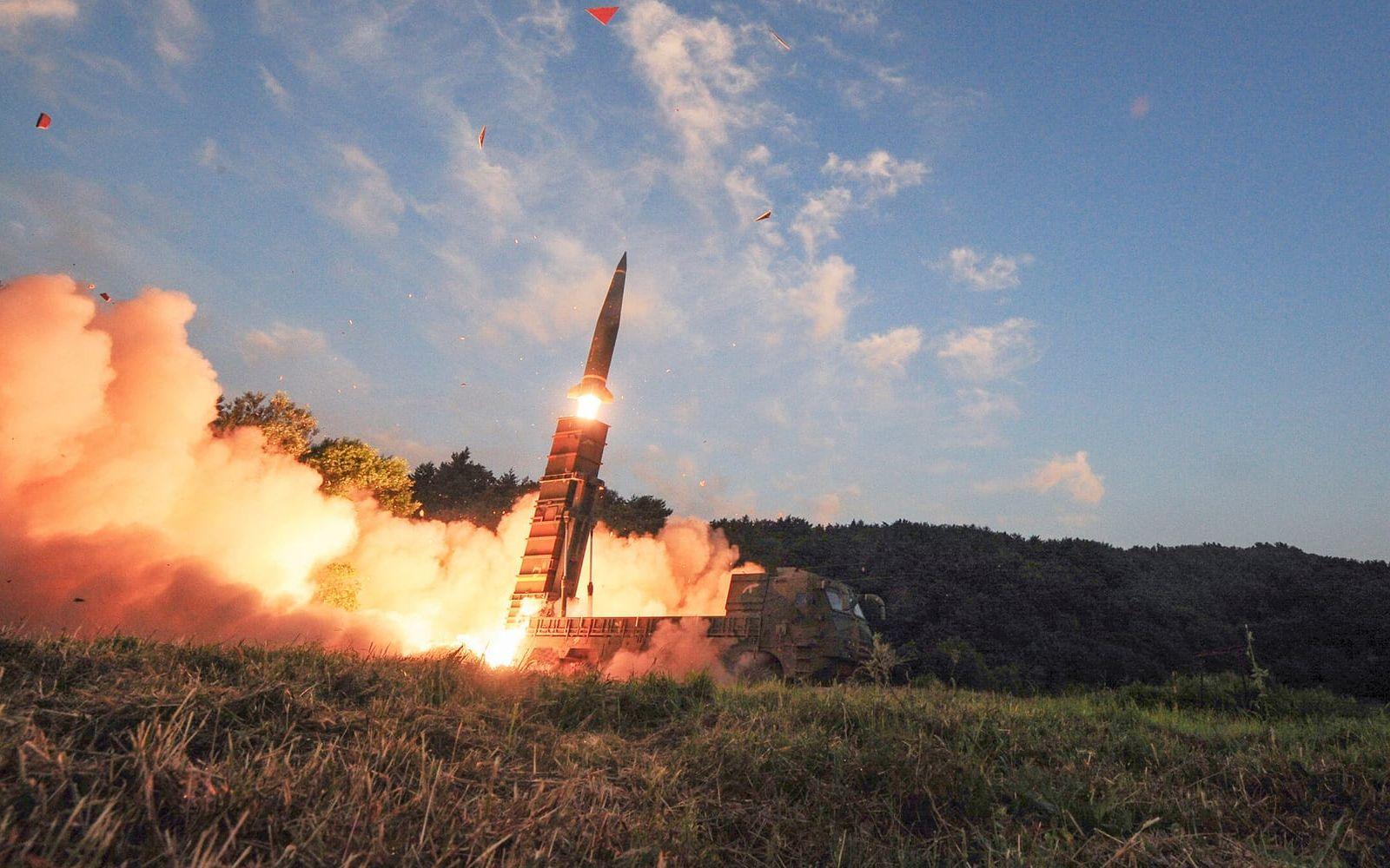 Sydkorea utförde som svar på Nordkoreas kärnvapentest provskjutningar med missiler. FOTO: Sydkoreas försvarsdepartement/AP
