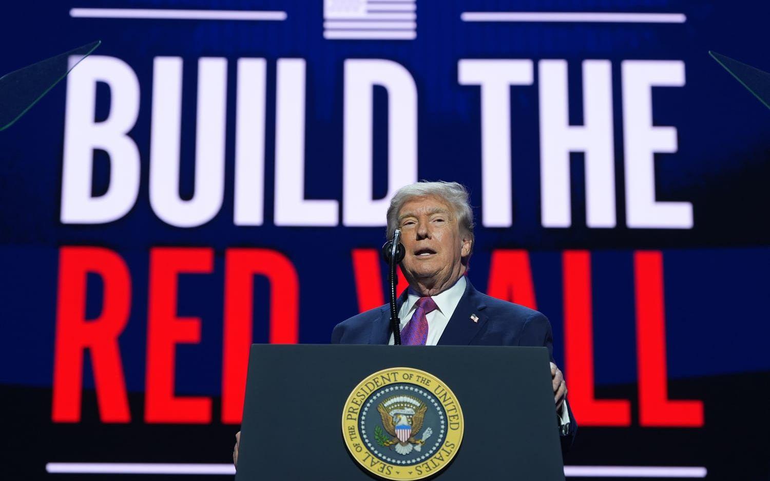 President Donald Trump under ett framträdande i Phoenix, Arizona.