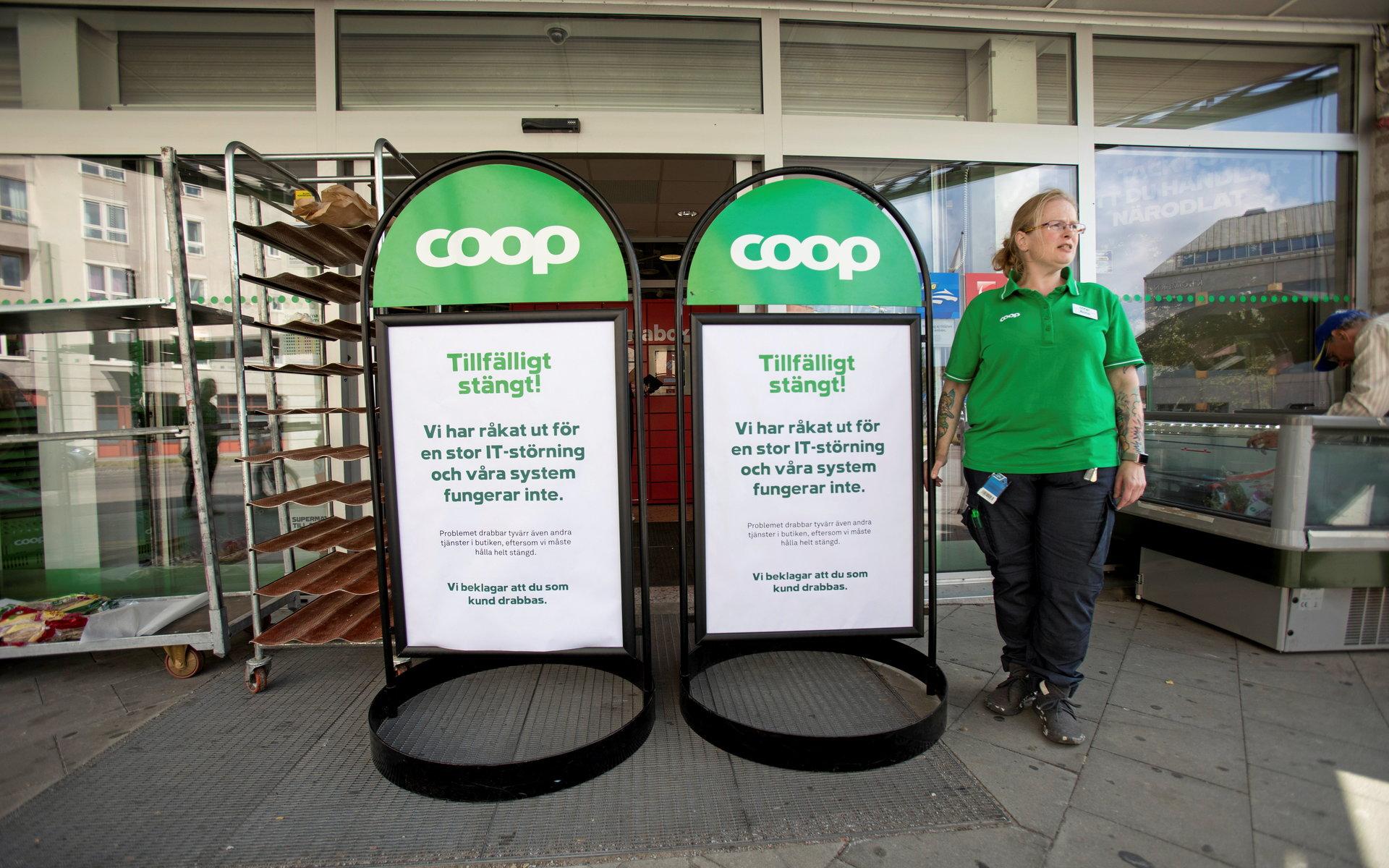 Coopbutiker i hela Sverige tvingades hålla stängt i somras på grund av it-attacken.