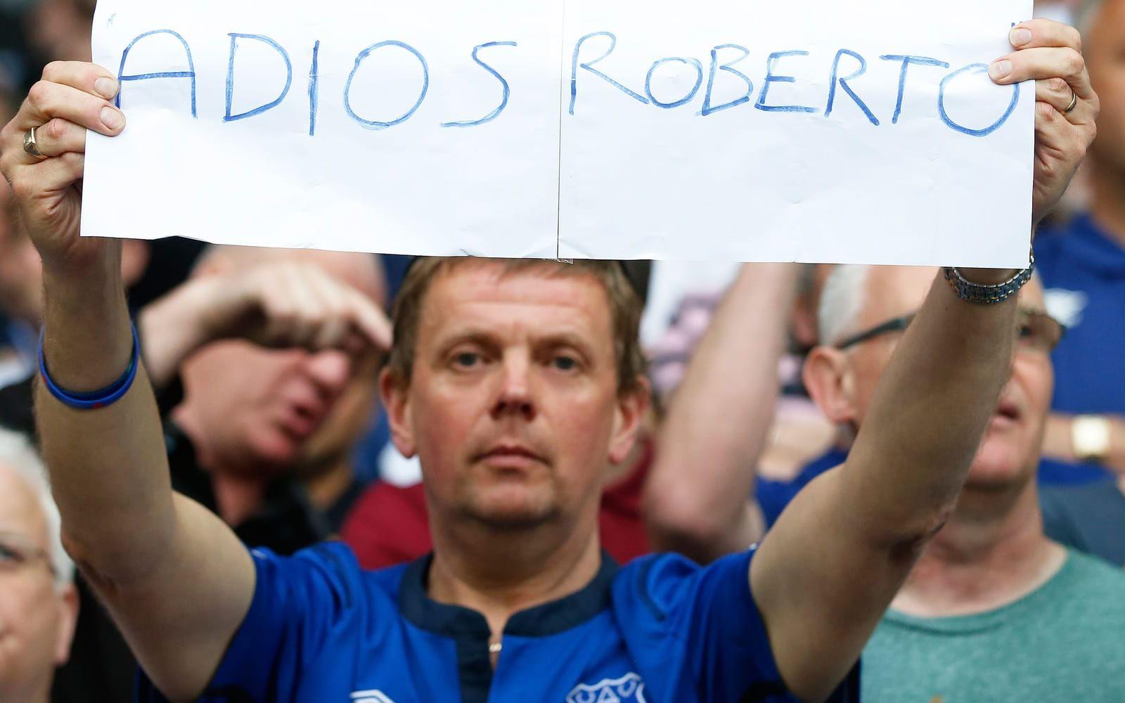 Evertons supportrar tröttnade på Roberto Martinez. Foto: Bildbyrån