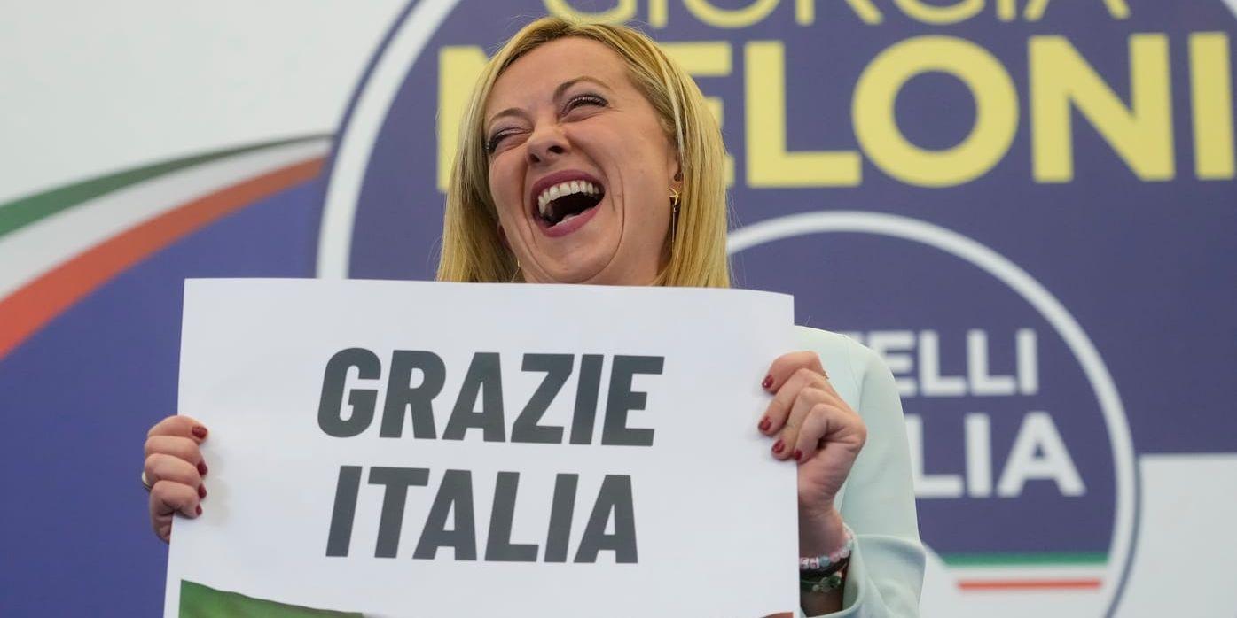 Giorgia Meloni firar segern i det italienska valet. 