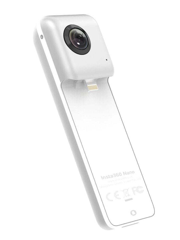 Insta360 Nano är en kamera som fästa på telefonen och som möjliggör fotografering och videoinspelning i 360-format. Är framför allt gjord för telefoner från Iphone 6 och uppåt. Kostar cirka 2500 kronor.