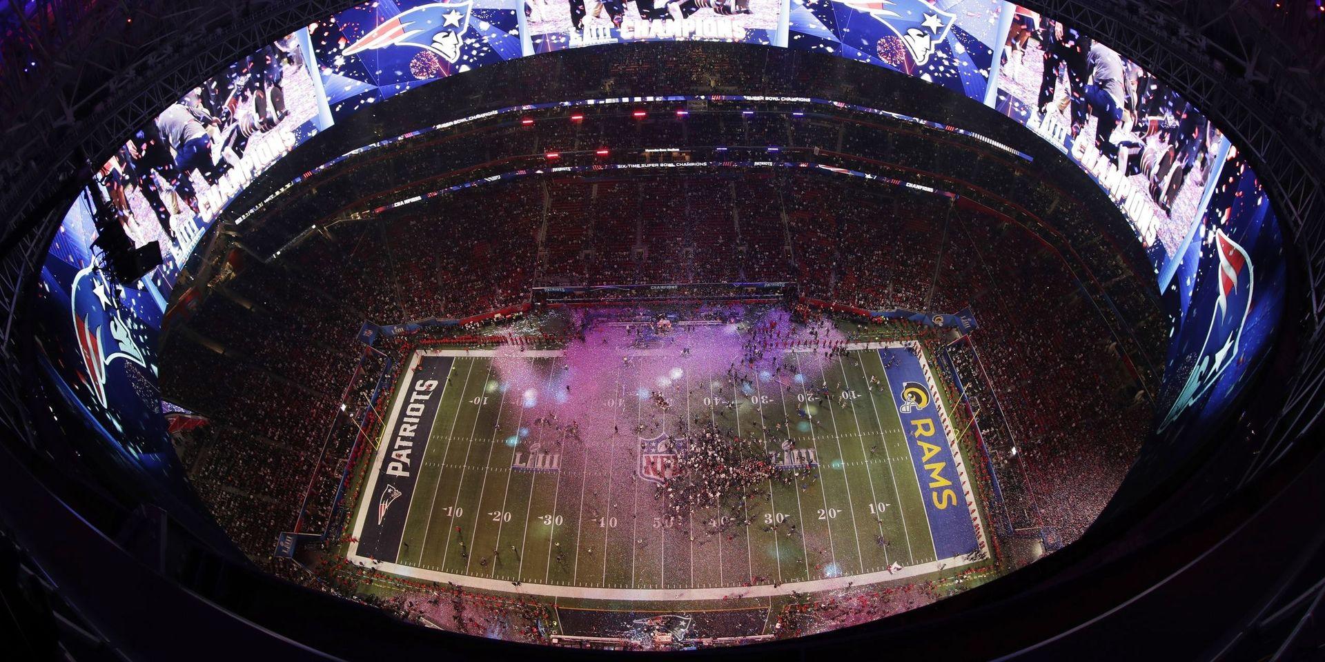 2019 avgjorde Super Bowl i Atlanta och New England Patriots besegrade Los Angeles Rams.