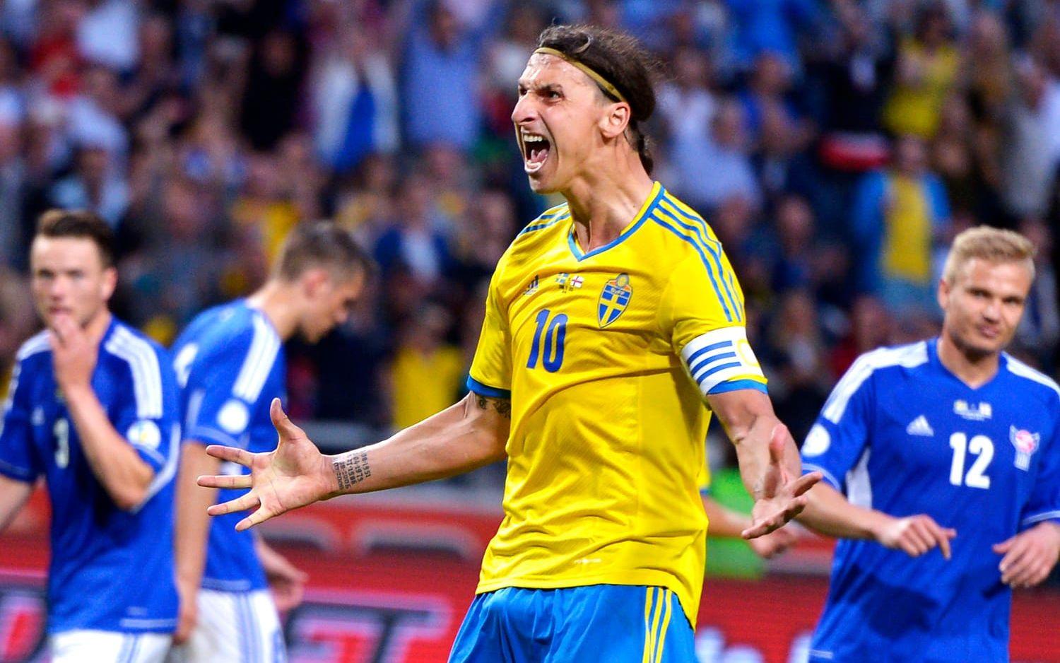 2013: Färöarna (h) 2-0, VM-kval Zlatan Ibrahimovic 2. Bild: Bildbyrån.
