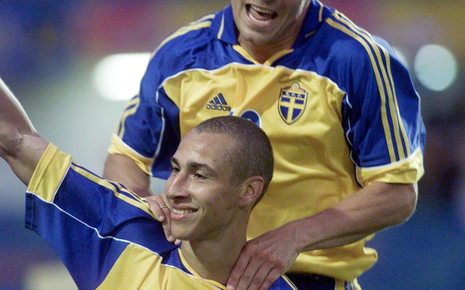 2001: Moldavien (h) 6-0, VM-kval, Henrik Larsson 4, Marcus Allbäck, Niclas Alexandersson. Bild: TT