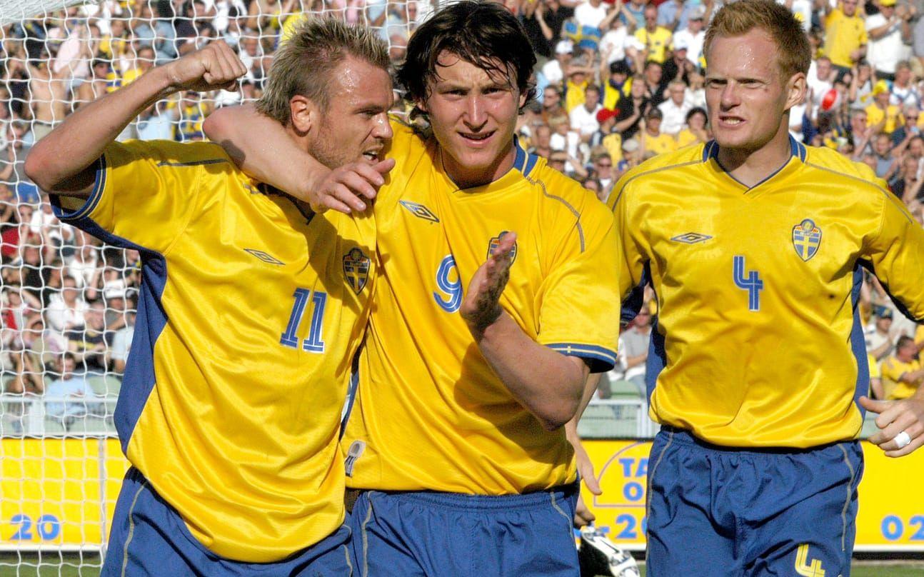2003: San Marino (h) 5-0, EM-kval, Zlatan Ibrahimovic 2, Mattias Jonsson, Andreas Jakobsson, Kim Källström. Bild: TT