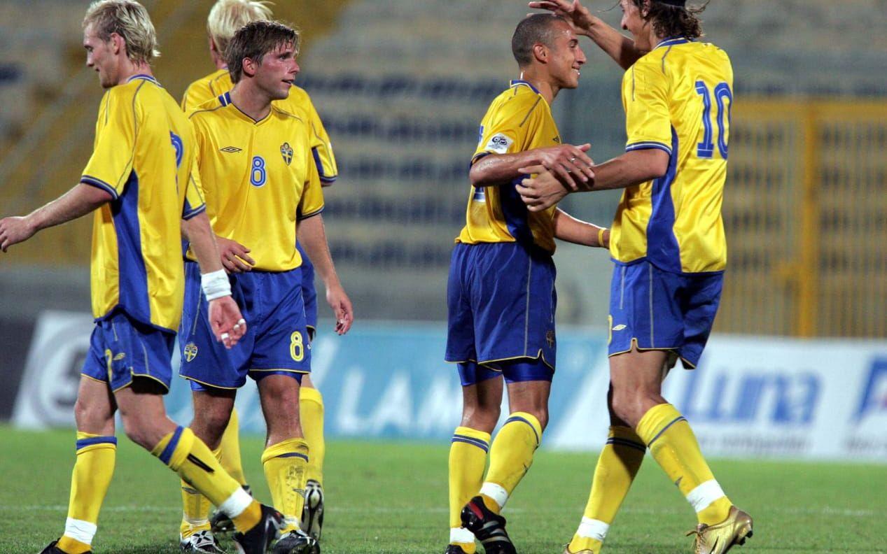 2004: Malta (b) 7-0, VM-kval, Zlatan Ibrahimovic 4, Henrik Larsson 2, Fredrik Ljungberg. Bild: TT