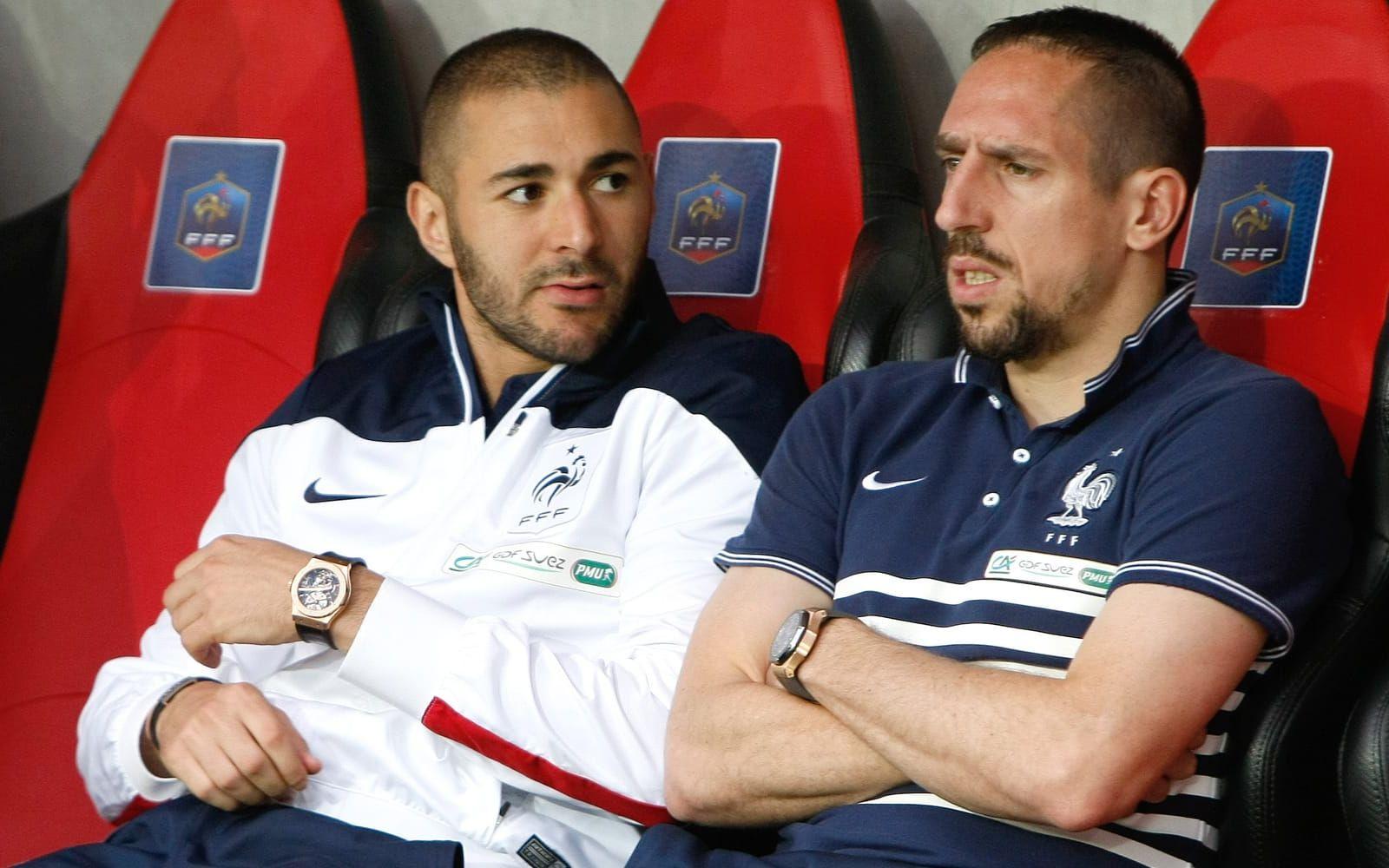 6. Karim Benzema och Franck Ribéry är två av Frankrikes mest talangfulla fotbollsspelare på 2000-talet. Men vid sidan av planen har de ställt till med en del tveksamheter. Först:Foto: TT