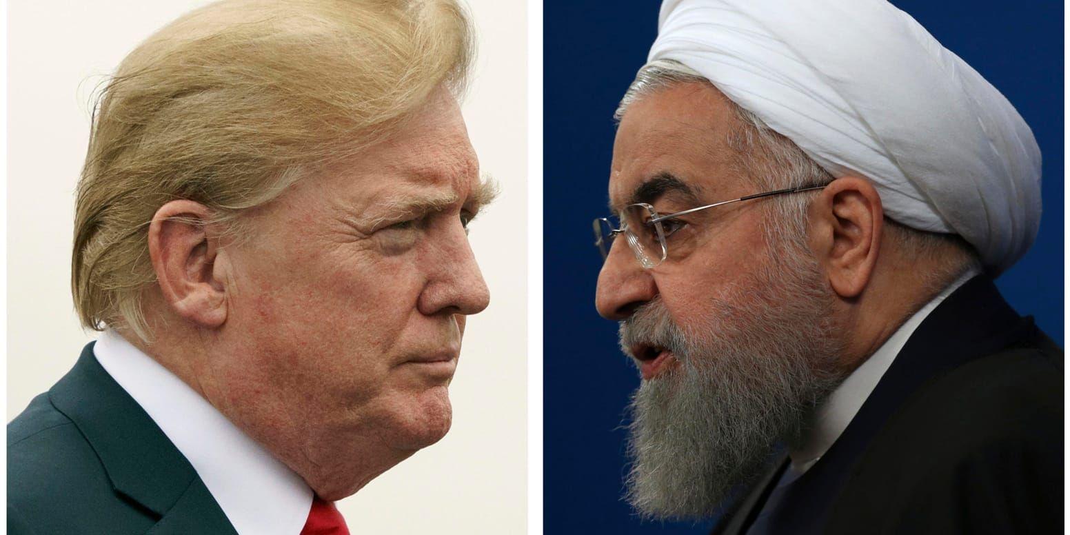 USA:s president Donald Trump och hans iranske motsvarighet Hassan Rohani (bilden är ett montage).
