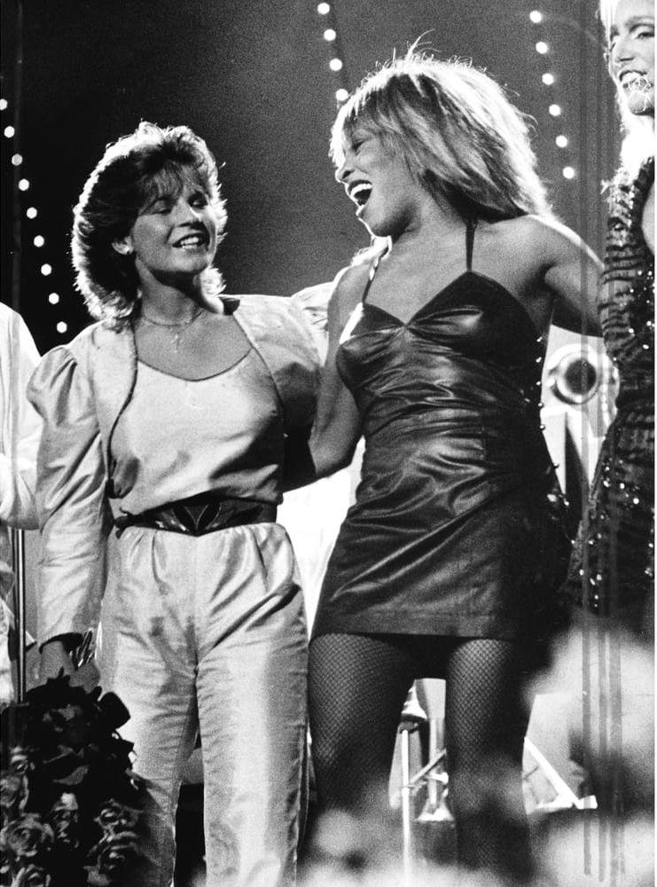 Tina Turner tillsammans med Carola på Gröna lund 8 juni 1996.