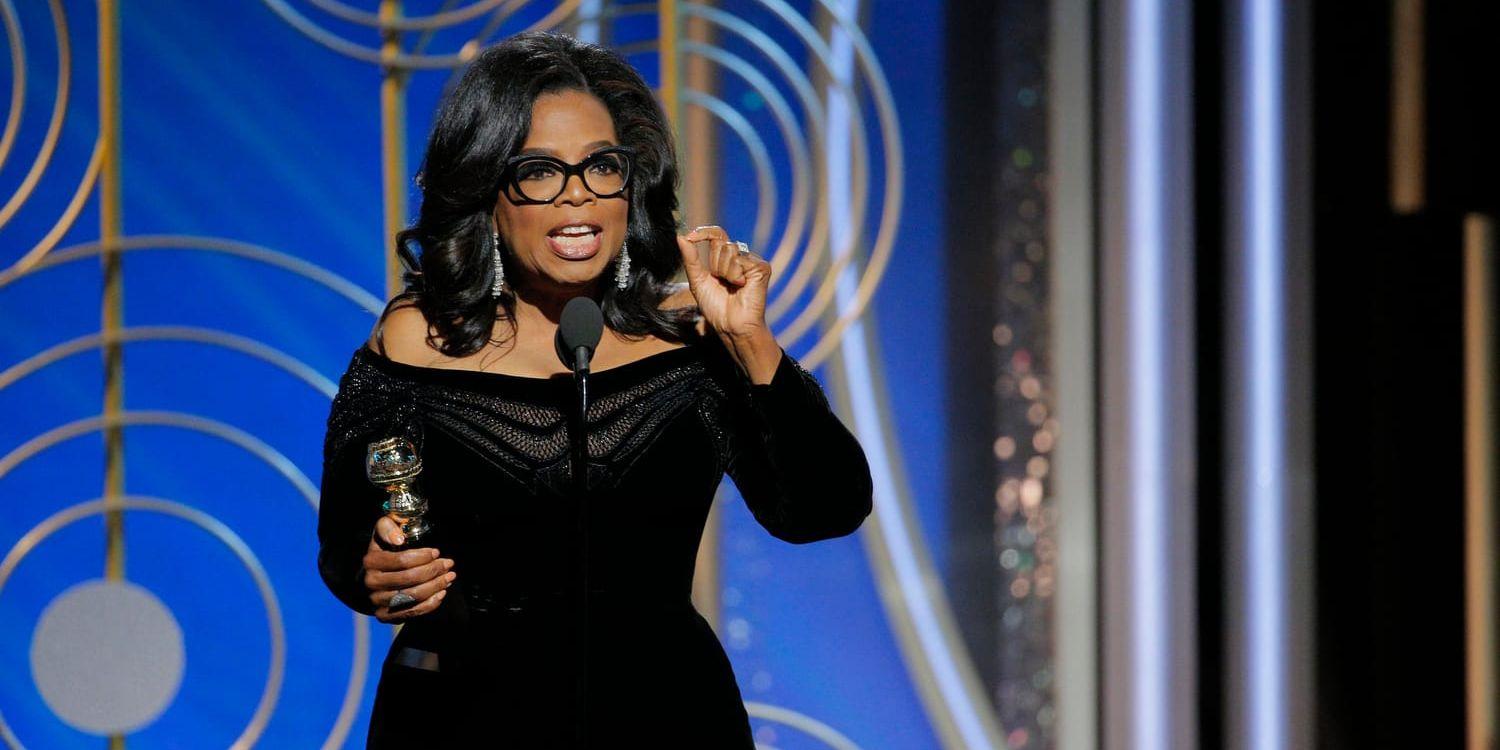 Oprah Winfrey tog emot hederspriset Cecil B DeMille Award.