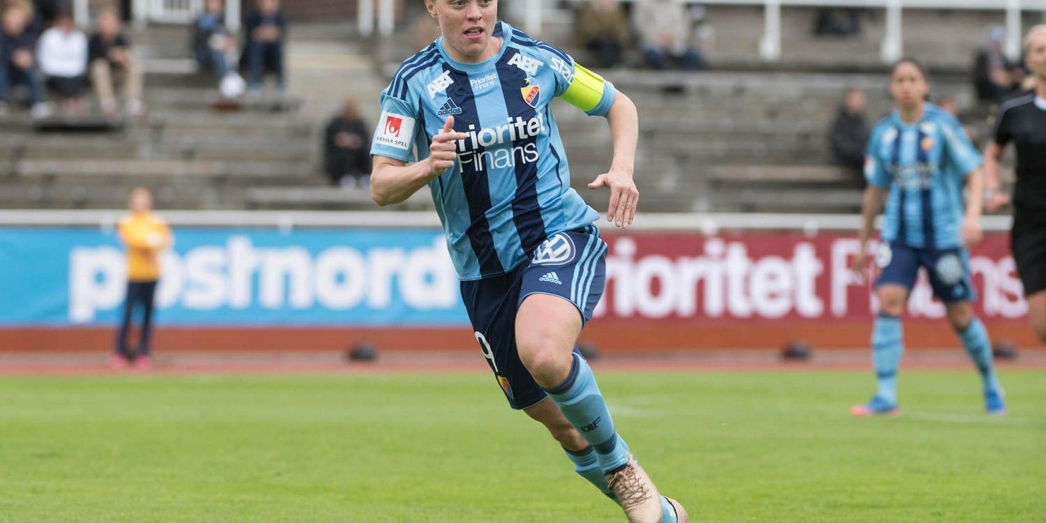 Djurgårdens Mia Jalkerud gjorde mål redan efter en halv minut mot Eskilstuna, en match som slutade 1–1. Arkivbild.