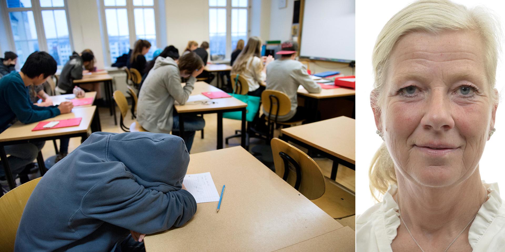 Var fjärde elev går ut grundskolan utan fullständiga betyg, skriver Kristina Axén Olin (M).
