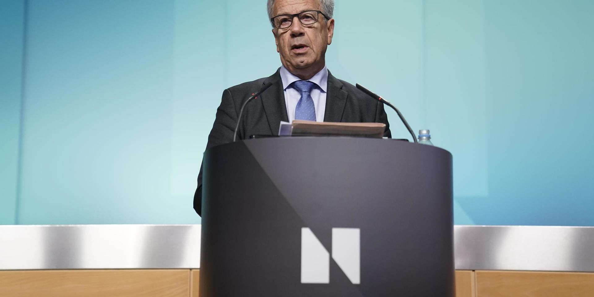 Øystein Olsen, chef för Norges centralbank. Banken har sänkt räntan tre gånger under coronapandemin. Nu ligger räntan på rekordlåga noll procent. Arkivbild.