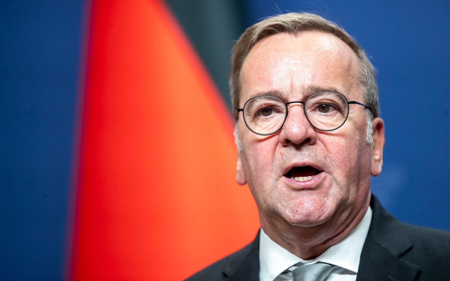 Tysklands försvarsminister Boris Pistorius. Arkivbild.