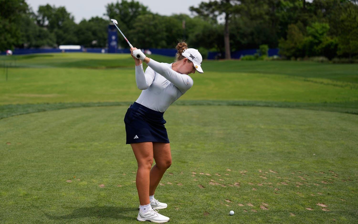 Linnea Ström föll tillbaka på andra ronden i årets första major.