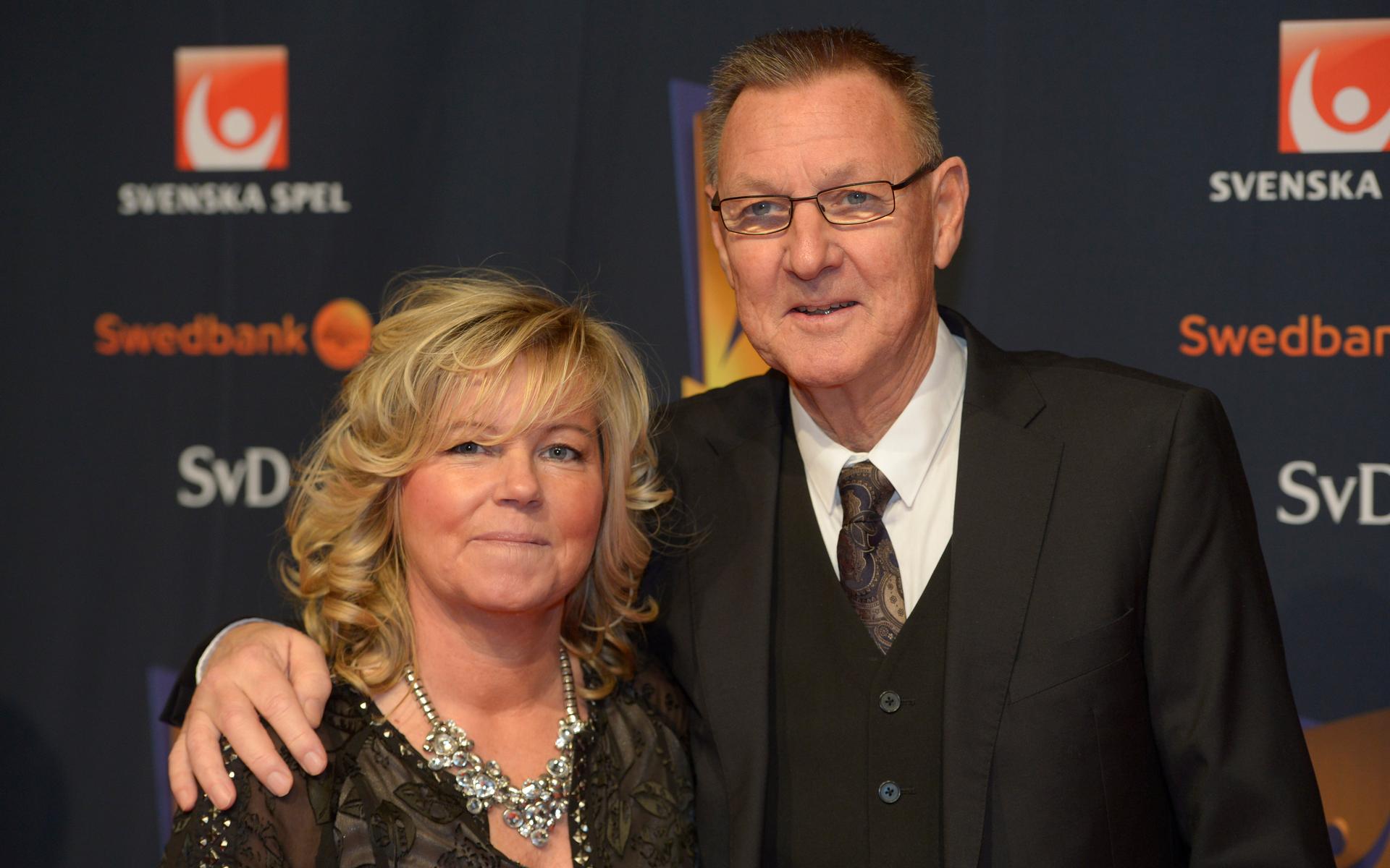 Ulf Lyfors, med hustrun Marika Domanski Lyfors, som också varit svensk förbundskapten, på Idrottsgalan 2014. Ulf Lyfors blev 78 år.