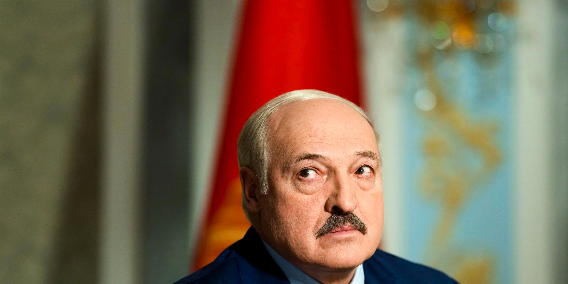 Belarus president Aleksandr Lukasjenko under en intervju med nyhetsbyrån AP tidigare i maj.