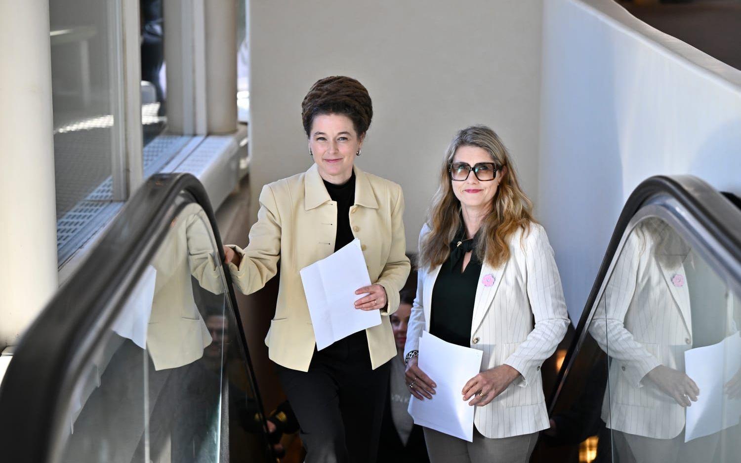 Miljöpartiets språkrör Amanda Lind och partiets ekonomiskpolitiska talesperson Janine Alm Ericson.