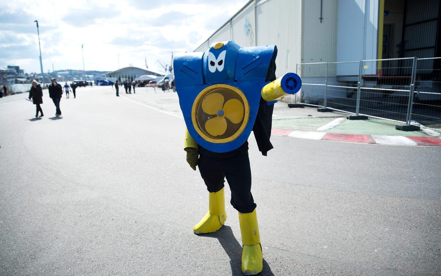 Erik Sternå klädde ut sig till Air Man från Mega Man 2. Foto: Anders Ylander