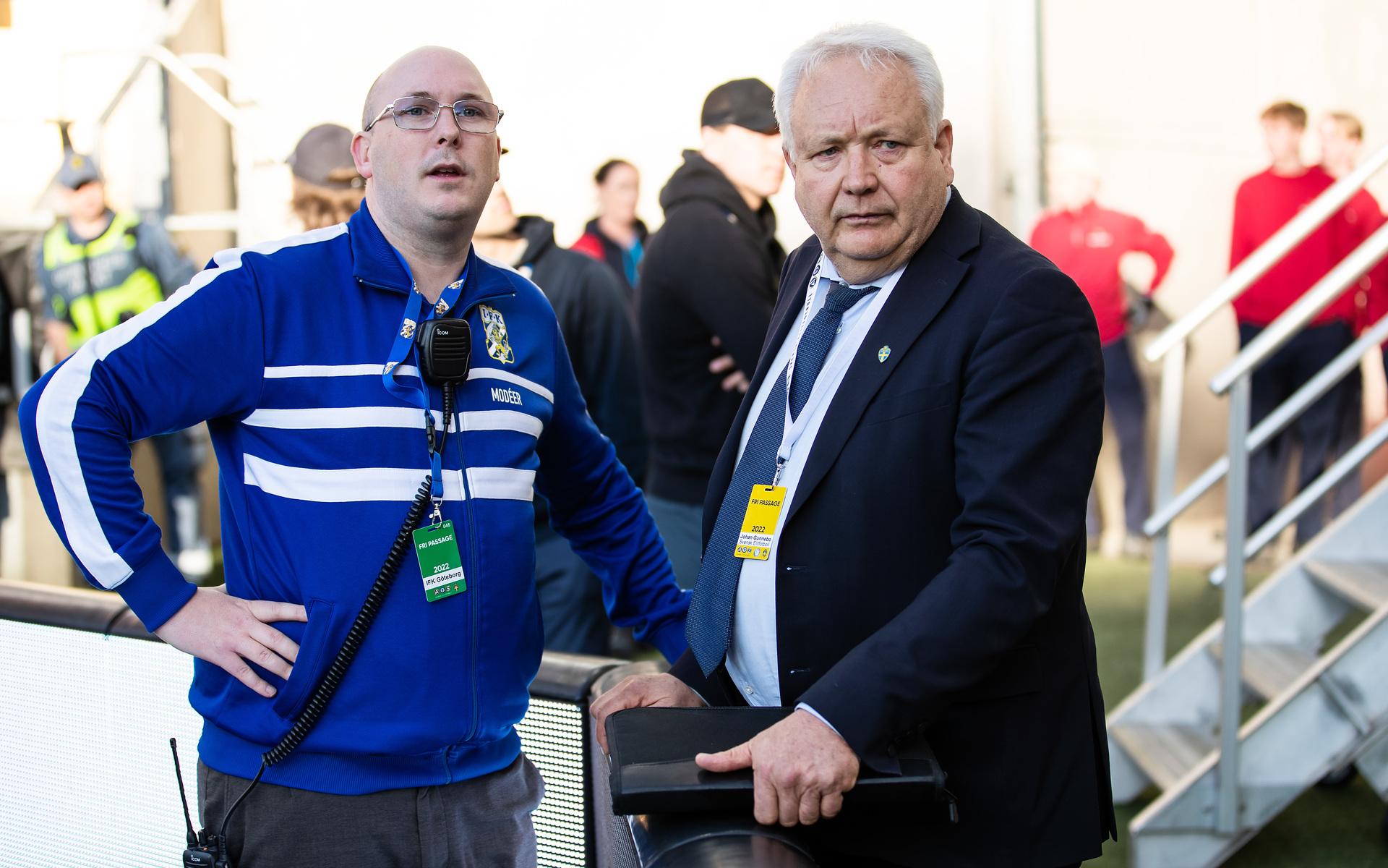 IFK Göteborgs presschef Marcus Modeér och Johan Gunnebo.