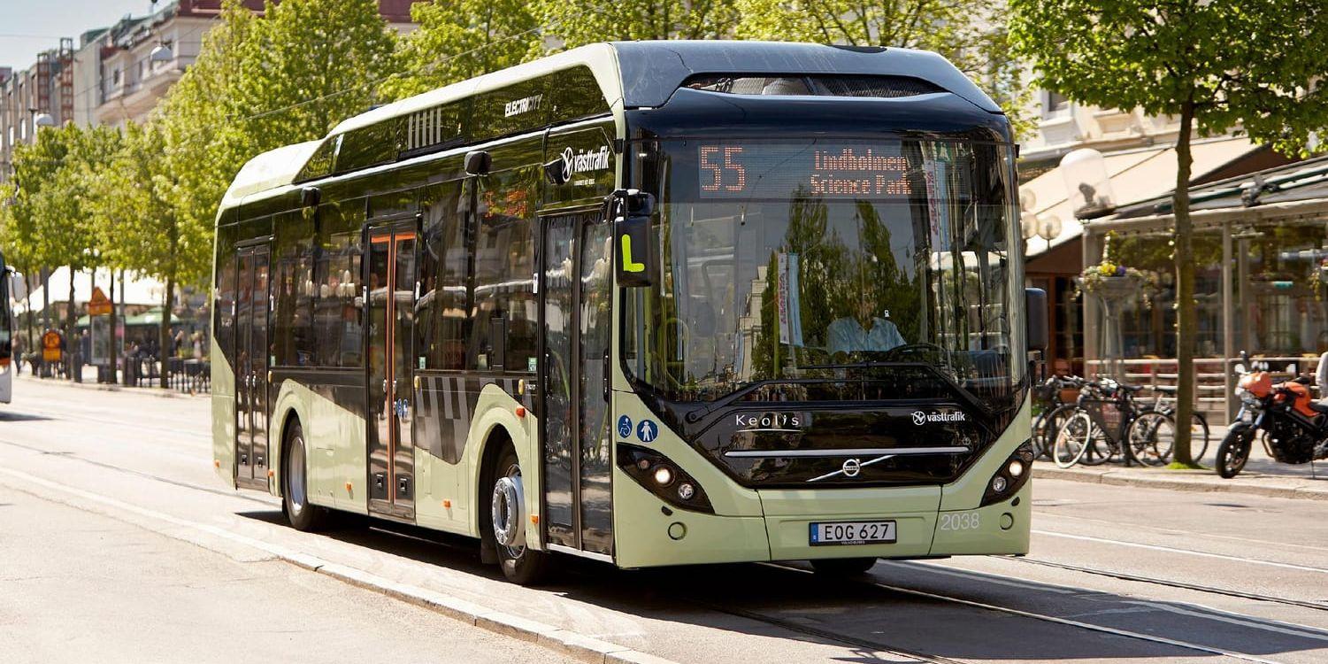 Framtiden. Batteridrivna bussar är en del av den fossilfria framtiden. Electricity-bussen i Göteborg är ett exempel.
