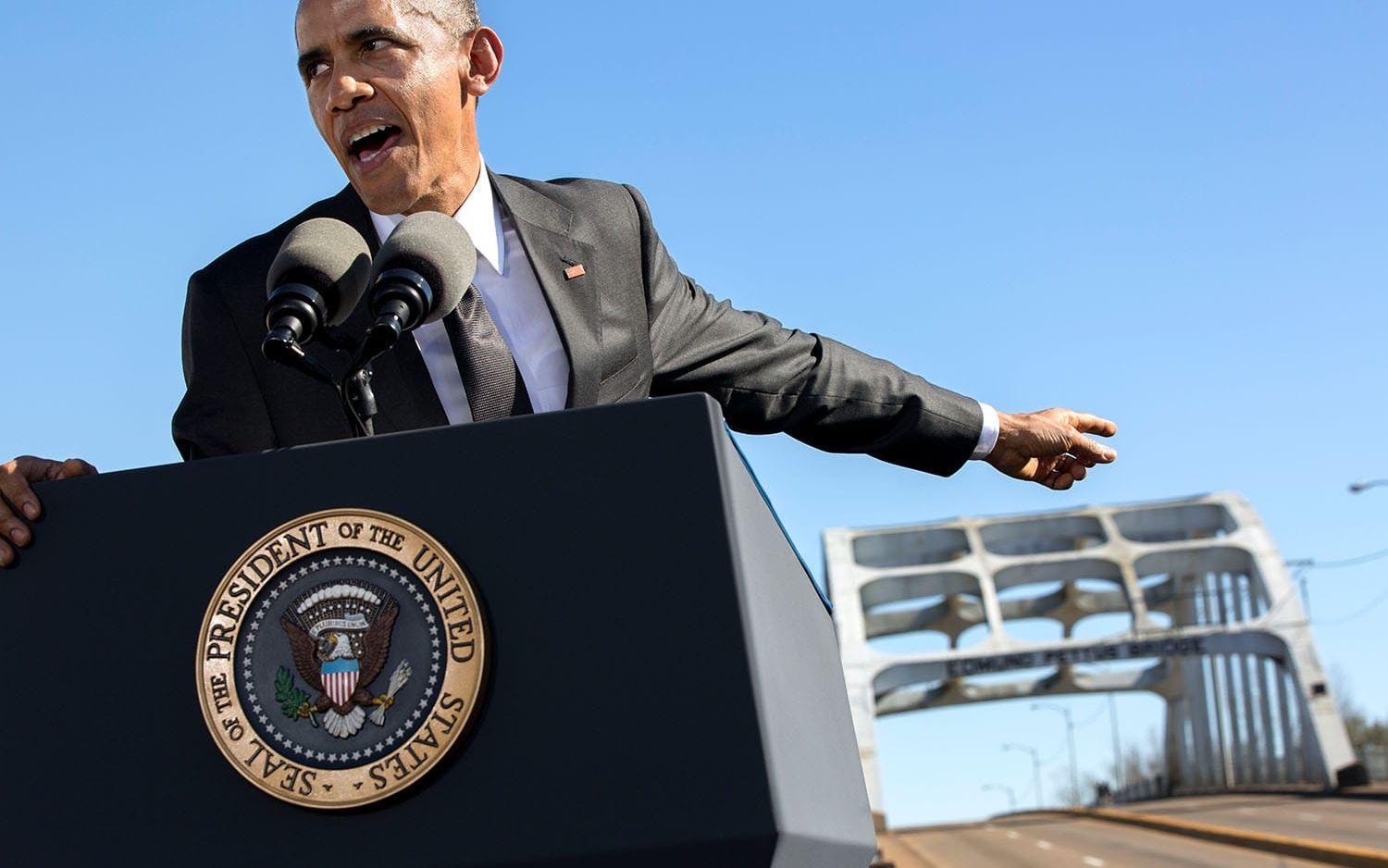 7 mars, 2015: Obama håller ett tal på minnesdagen av Bloody sunday i Alabama. Foto: Pete Souza / Vita Huset