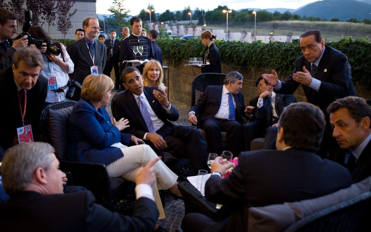 8 juli, 2009: Världsledarna träffas på G8-mötet i italienska L’Aquila.L’Aquila, Italy. Foto: Pete Souza / Vita Huset