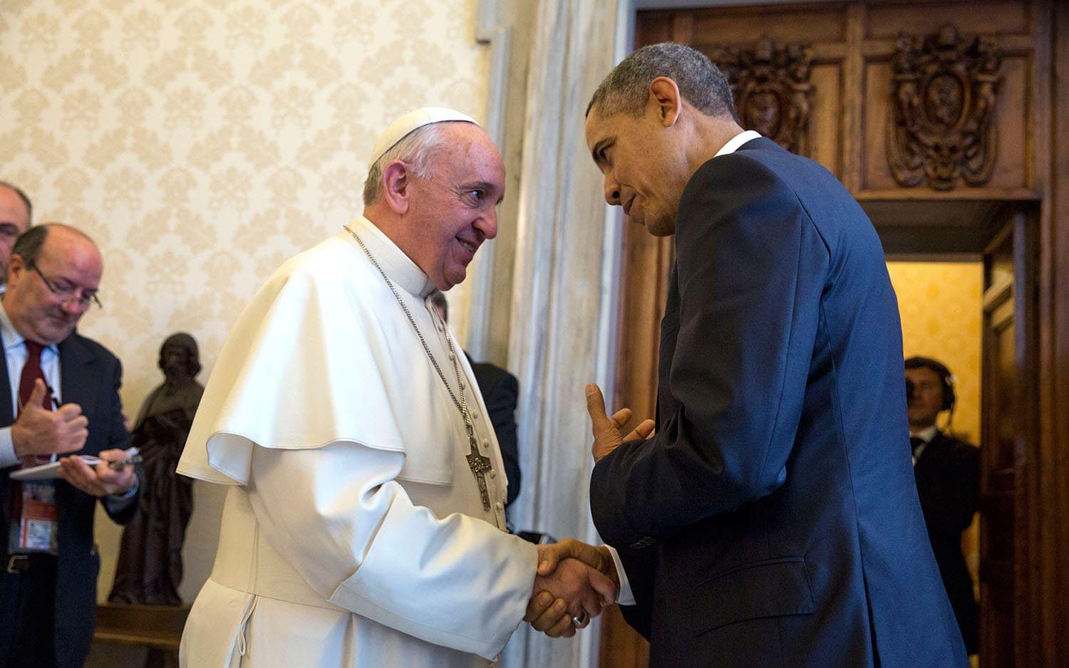 27 mars, 2014: Barack Obama tar avsked från Påven efter ett besök i Vatikanen. Foto: Pete Souza / Vita Huset