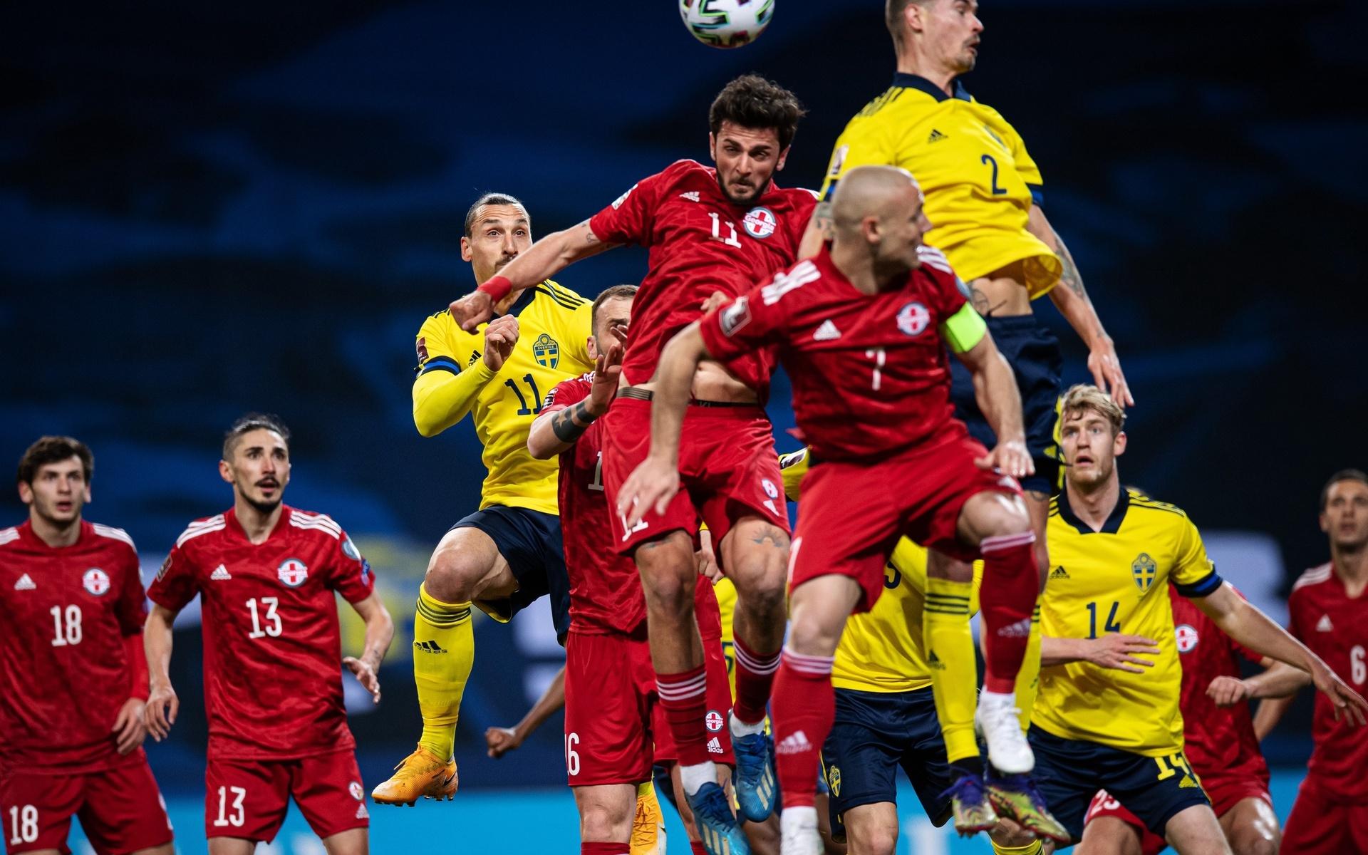 Sverige besegrade Georgien i VM-kvalmötet i mars.