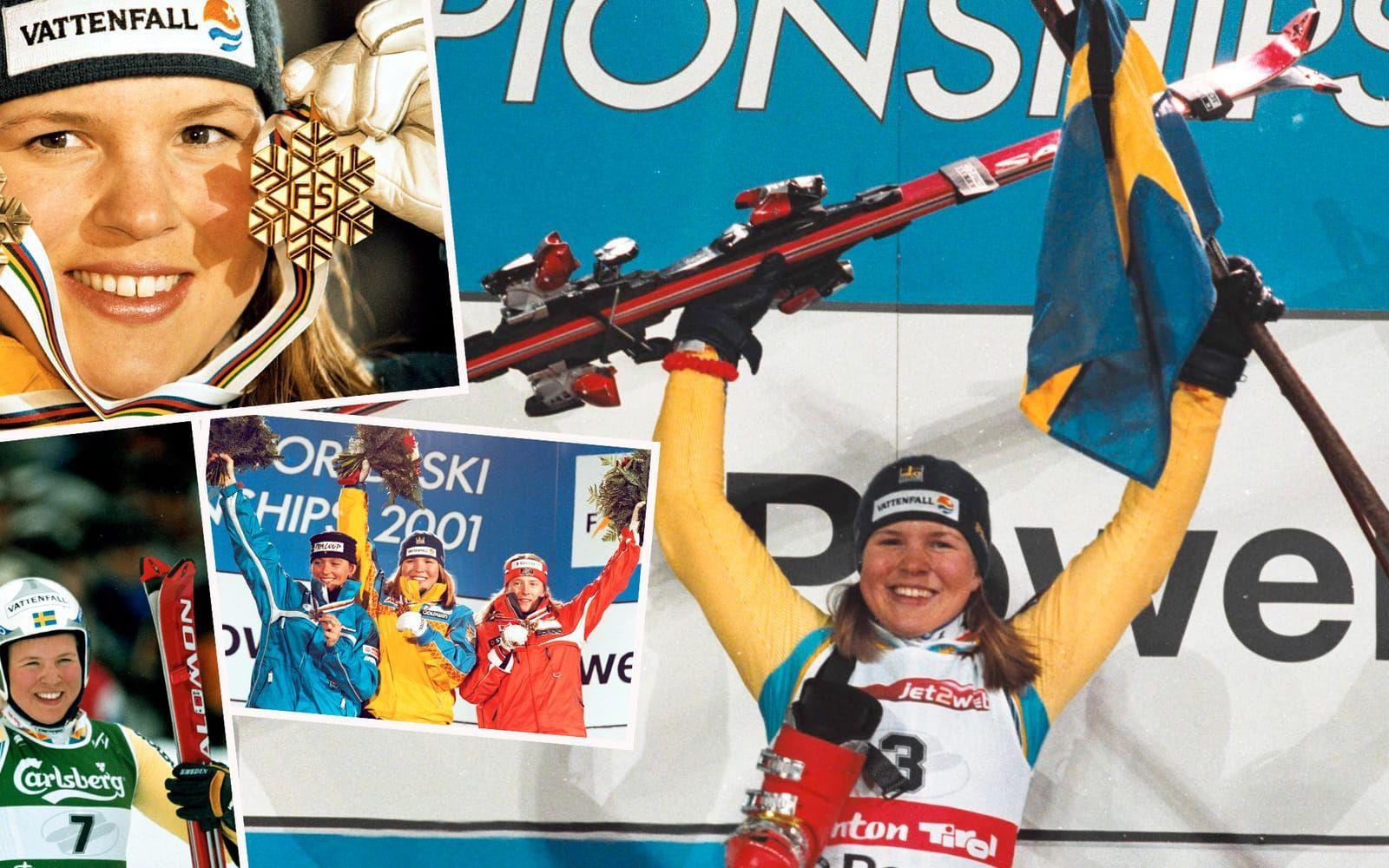 2001 i St Anton presenterade sig en ny svenska. <strong>Anja Pärson</strong> vann guld i slalom och tog brons i storslalom. Foto: Bildbyrån