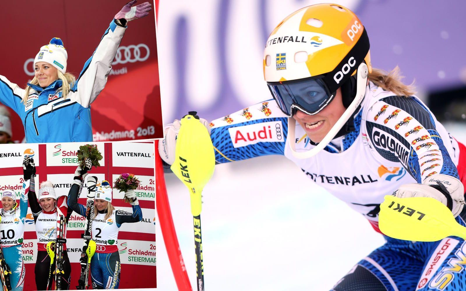 I Schladming 2013 vann <strong>Frida Hansdotter</strong> brons i slalom och Sverige fixade ett silver i lagtävlingen. Foto: Bildbyrån