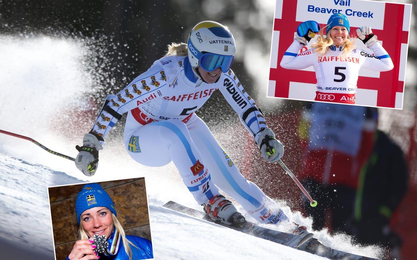 Hansdotter fick kliva upp på pallen igen i Vail 2015 – då fixade hon ett slalomsilver. <strong>Jessica Lindell Vikarby</strong> slutade trea i storslalom och Sverige fixade en bronsmedalj i lagtävlingen. Foto: Bildbyrån
