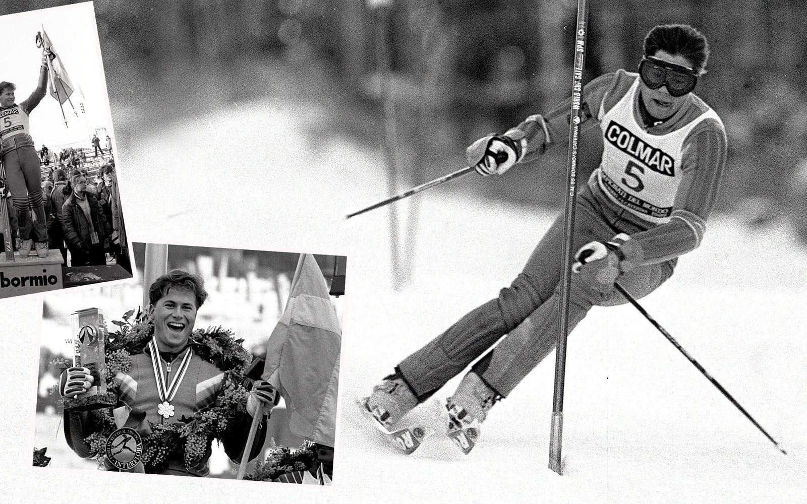<strong>1985 vann Jonas Nilsson slalomguldet</strong> i Bormio. Foto: TT