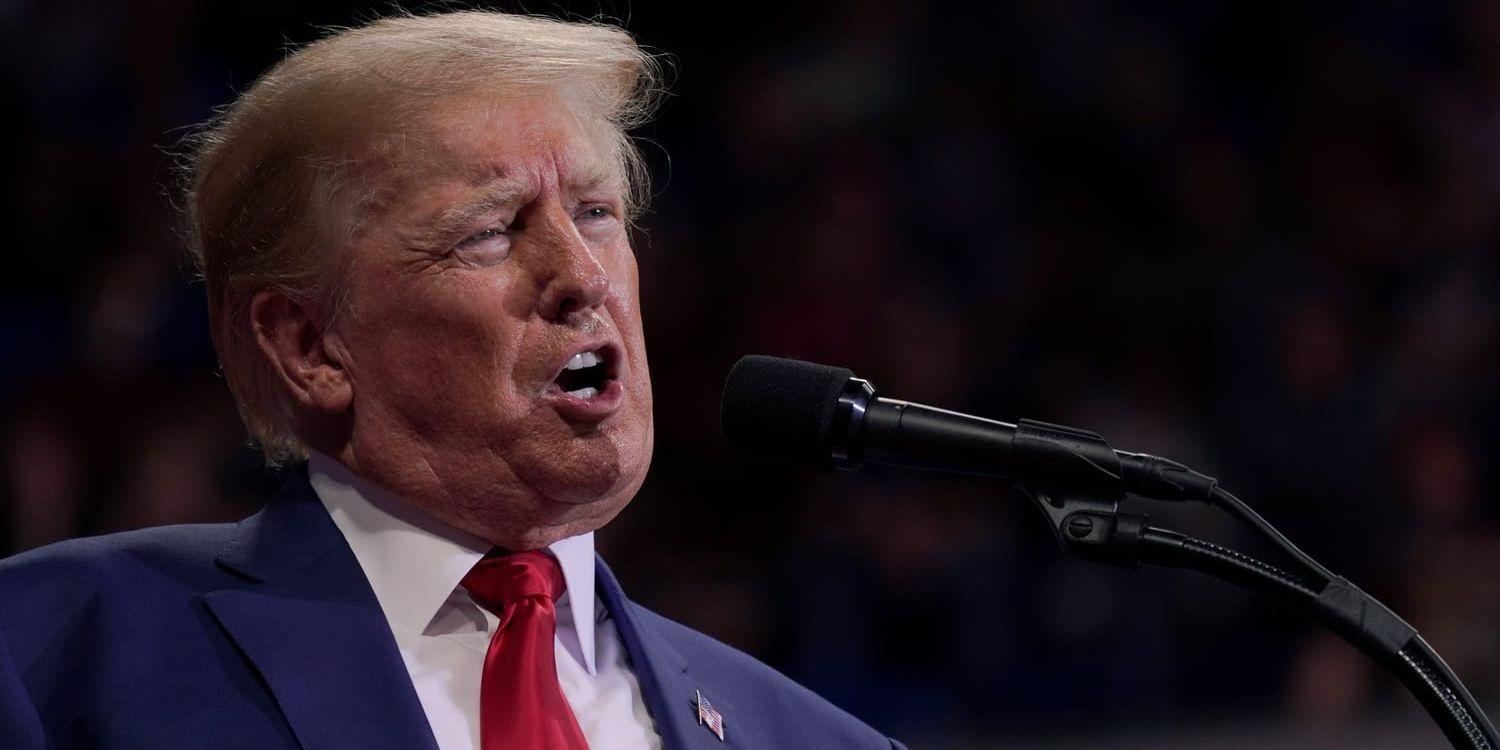 Förre amerikanske presidenten Donald Trump vid ett kampanjmöte i Wilkes-Barre i Pennsylvania förra veckan