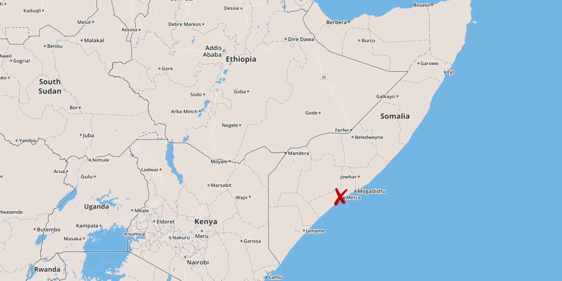 Militärbasen ligger i staden Awdhigle, ungefär sju mil från huvudstaden Mogadishu. 