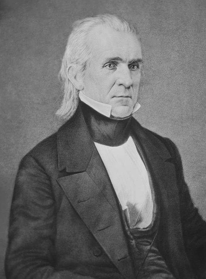 <strong>James K. Polk (D), 1845–1849.</strong> Vann presidentvalet mycket på grund av han lovade införliva Texas i USA.
