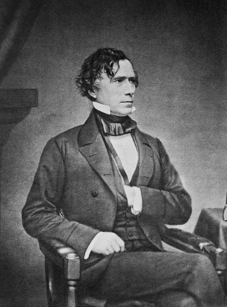 <strong>Franklin Pierce (D), 1853–1857.</strong> Anses av vissa vara en av USA:s sämsta presidenter vilket beror på att han låg bakom flera beslut som så småningom utlöste inbördeskriget.
