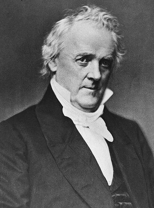<strong>James Buchanan (D), 1857–1861.</strong> Var tidigare minister stationerad i Storbritannien, så han var dåligt uppdaterad i slavfrågan när han valdes till president. Använde större delen av sin mandatperiod till att medla fred mellan Nord och Syd.